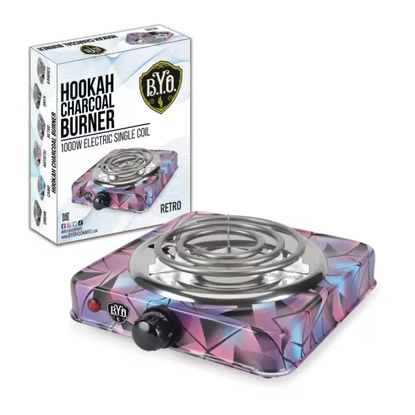 BYO HOOKAH CHARCOAL BURNER PLATE RETRO